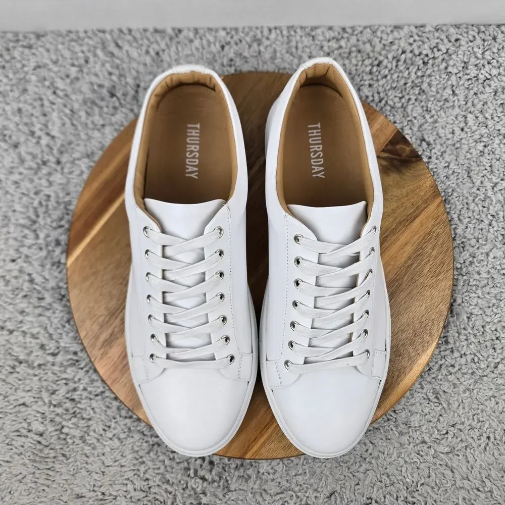 Thursday Boot Company Mens 11 Premier Low Top White Leather Casual Daily Sneaker